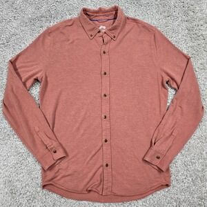 Mugsy Mens Modal Cashmere Blend Button Up Shirt Brown Size Large Soft‎ Stretch